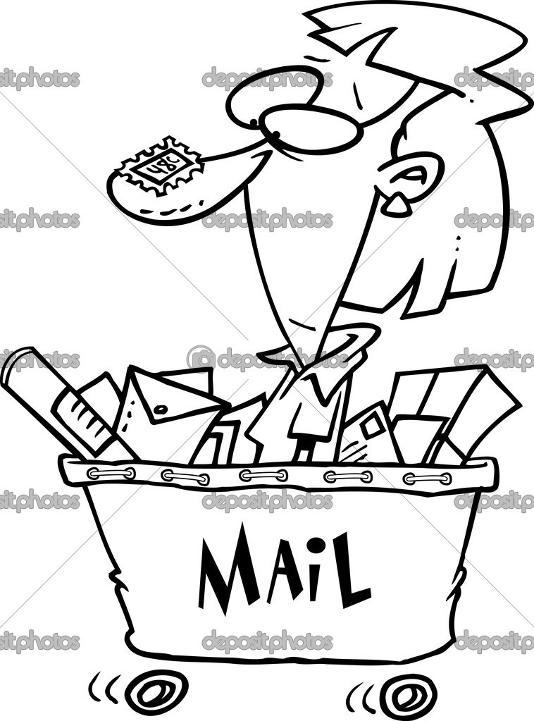 Cartoon Mailroom Worker ⬇ Vector Image by © ronleishman Vector Stock