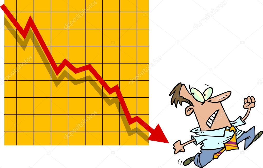 Cartoon Falling Profit Chart