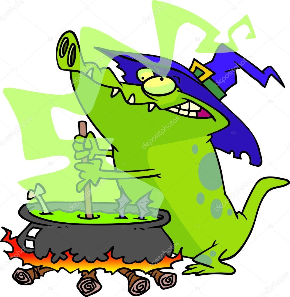 Cartoon Crocodile Cauldron