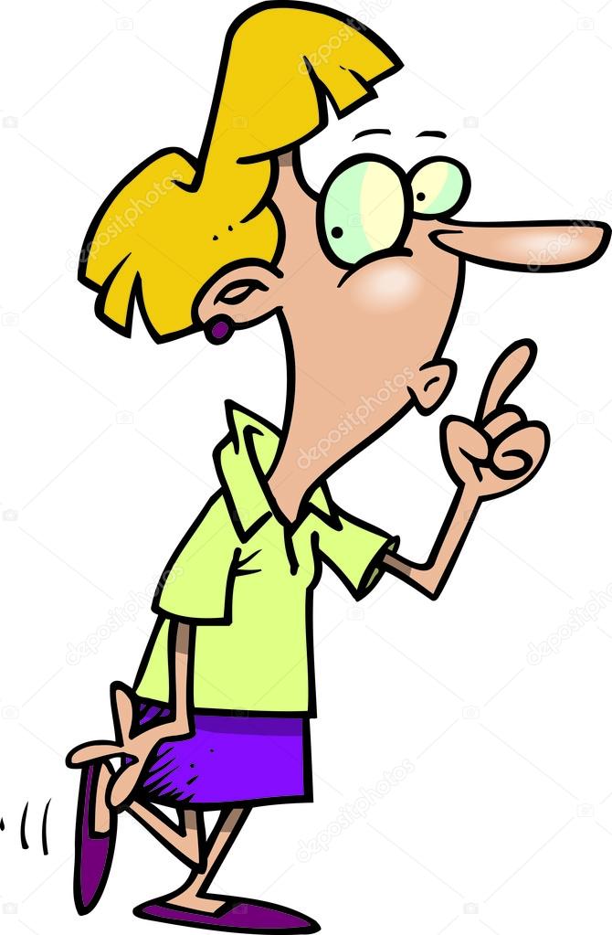 mujer de dibujos animados con un secreto — Vector de stock