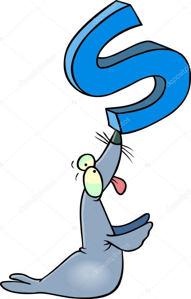 Download Cartoon Seal Alphabet Letter S — Stock Vector ...
