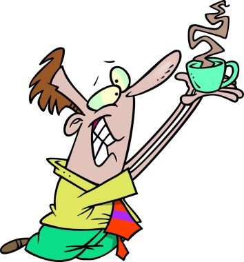 Cartoon Coffee Worshiper clipart