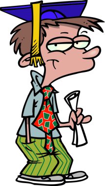 çizgi film genç çocuk mezunu