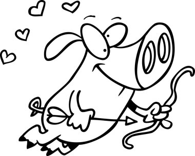 Cartoon cupid pig clipart