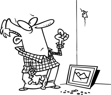 karikatür resmi asılı