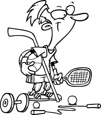 karikatür sportif adam