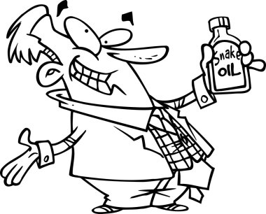 karikatür yılan yağı satıcısı