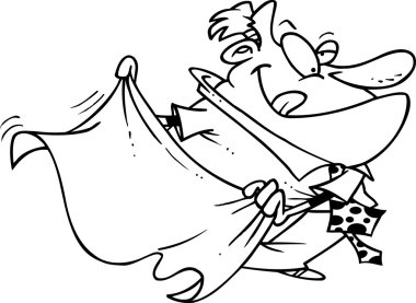 Cartoon Businessman Bullfighter