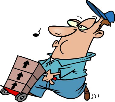 karikatür teslimat adam