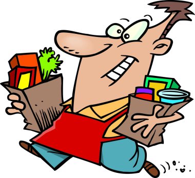 bakkal alışveriş cartoon