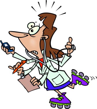 karikatür meşgul doktor