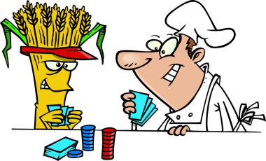 karikatür Şef kumarbaz