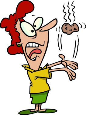 sıcak patates hokkabazlık bir karikatür kadın