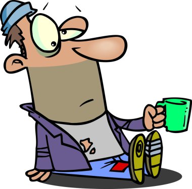 karikatür dilenci adam