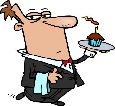 karikatür süslü doğumgünü keki