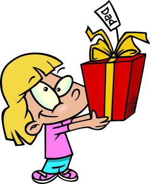 Babası bir hediye veren kız