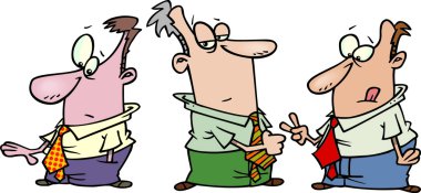 karikatür işadamları taş kağıt makas oynarken