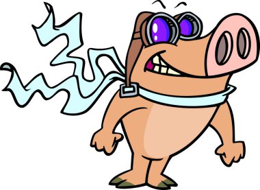 karikatür domuz aviator