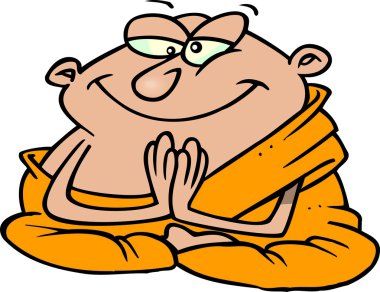Budist rahip cartoon