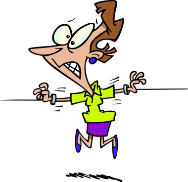 yırtık karikatür kadın