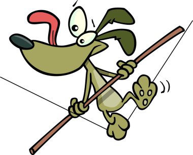 karikatür köpek ip cambazı
