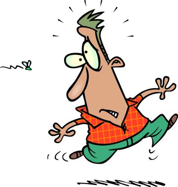 sinek karikatür adamı korkuttu