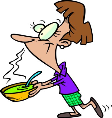 çizgi film kadın garson çorba