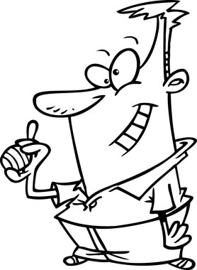 Paskalya yumurta holding karikatür adam