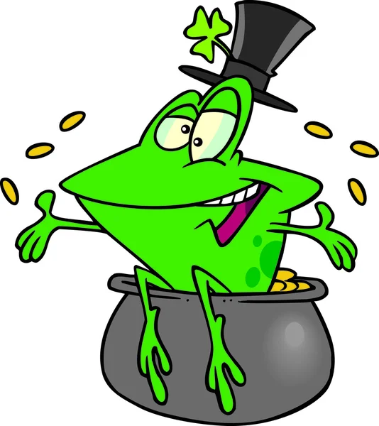 Caricature Saint-Patrick Grenouille — Image vectorielle