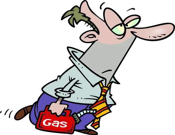 Hombre de dibujos animados sin gas — Vector de stock