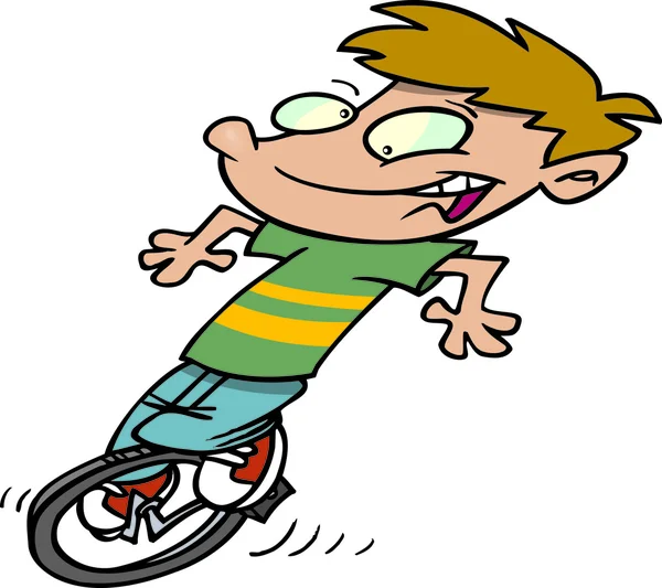 Desenhos animados Unicycle Boy — Vetor de Stock