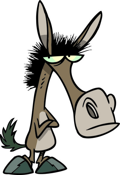 Cartoon Stubborn Mule
