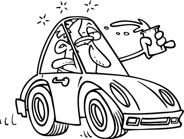 Cartoon dronken bestuurder — Stockvector