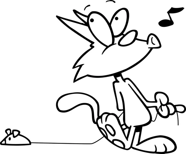 Cartoon kat lokvogel — Stockvector