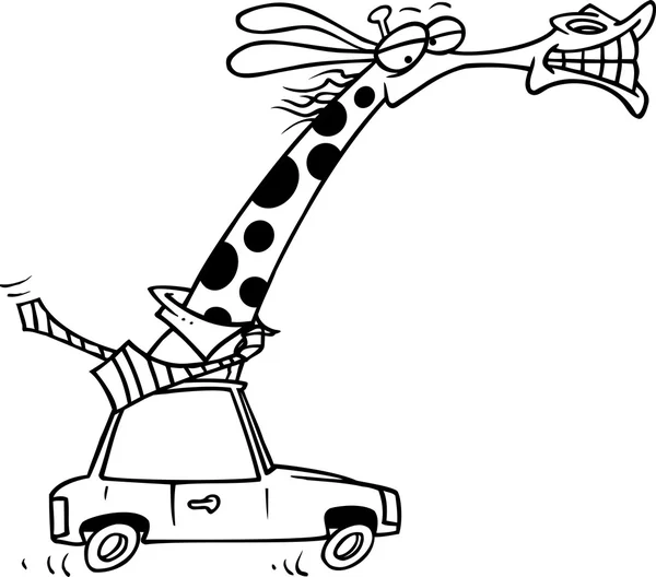 Cartoon Giraffe Commuter — Stockvector