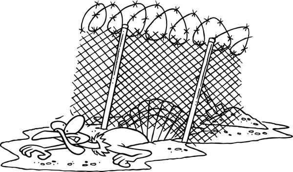 Dibujos animados Turquía Prisión Break — Vector de stock