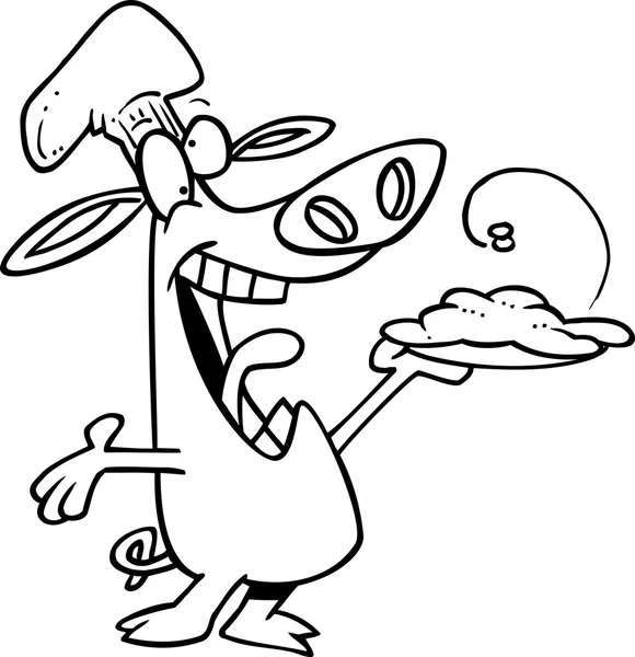 Cartoon varken chef-kok — Stockvector