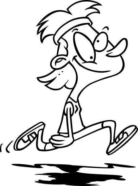 Cartoon kvinna jogging — Stock vektor