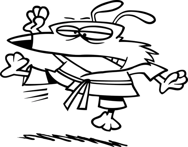 Cartoon karate hond — Stockvector