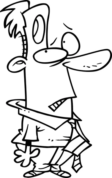 Homem dos desenhos animados com um buraco na cabeça —  Vetores de Stock