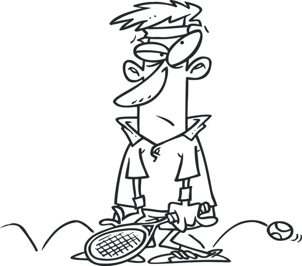 Cartoon slechte verliezer tennisser — Stockvector