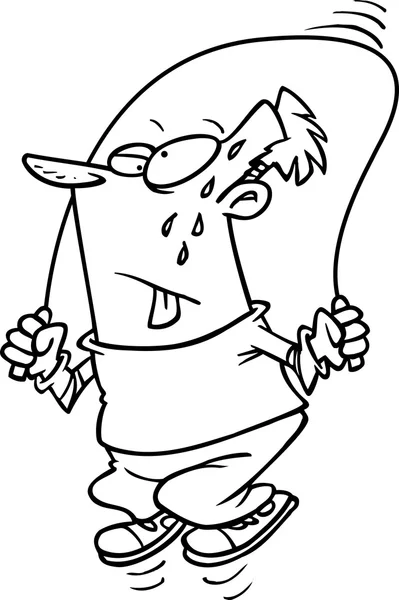 Karikatura člověka, skákání přes švihadlo — Stockový vektor