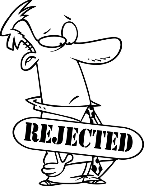 Cartoon Man Rejected — Stock Vector