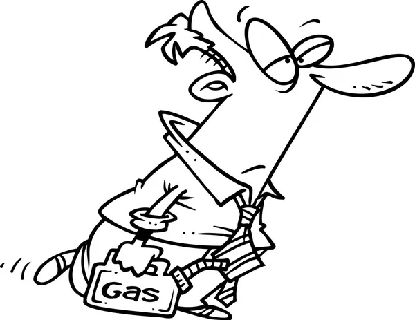 Hombre de dibujos animados sin gas — Vector de stock