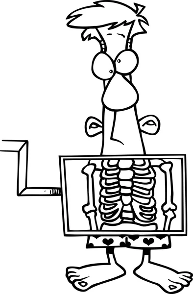Karikatura člověka x ray — Stockový vektor