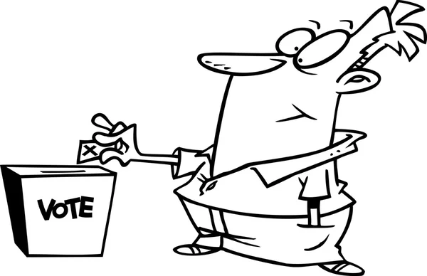 Karikatura člověka hlasování — Stockový vektor