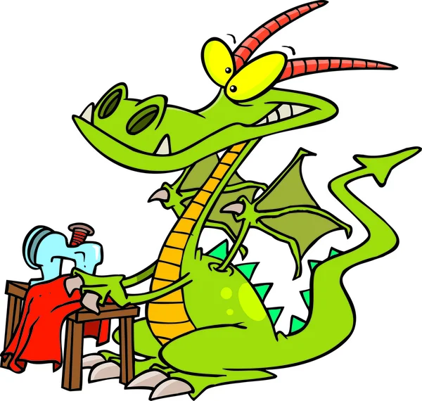 Karikatür dragon dikiş — Stok Vektör