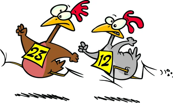 Cartoon Chicken Race — Stock Vector