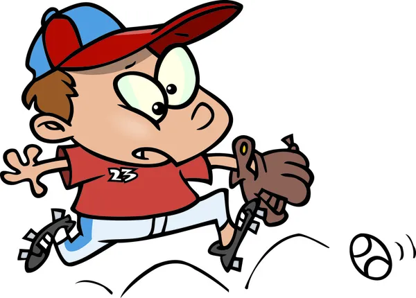 Desenhos animados Baseball Kid —  Vetores de Stock