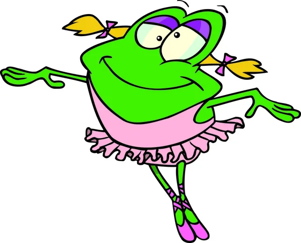 卡通芭蕾舞演员青蛙 — 图库矢量图片